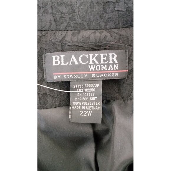 Blacker Woman By Stanley Blacker 2-Piece Blazer Skirt Suit Set Size 22W - Picture 8 of 8